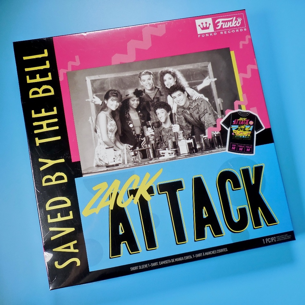 Funko Retro 90s Saved By The Bell Sz M Black Tshirt Zack Attack Cotton